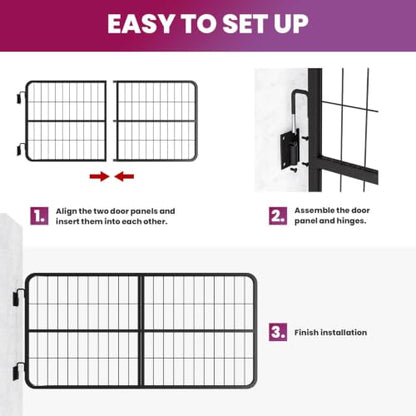 Heavy Duty Steel Horse Stall Guard 48x24 Inch Dual Direction Door with Thick Powder Coating for Barn Stable and Corral Installations