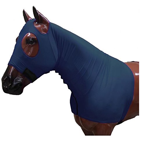 Showman Breathable Lycra Hood w/Zipper Neck - color: Navy, size: Small