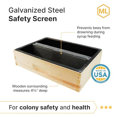 Mann Lake Top Hive Feeder with Unpainted Wood Super, Leakproof Reservoir