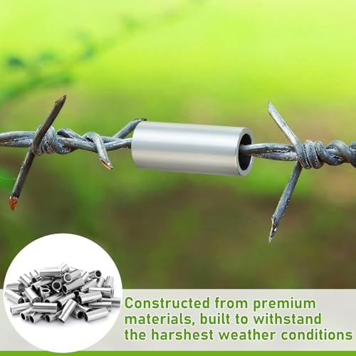 Blulu 50 Pack Barb Wire Crimpers Fence Wires Splice,1 Inch,Silver - color: Metallic Color, size: 1 Inch