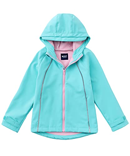 M2C Girls Hooded Fleece Lined Windproof Softshell Windbreaker Jacket - color: Mint Green, size: 2T