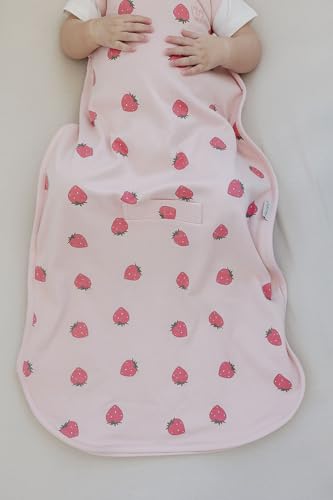 Woolino Toddler Sleeping Sack, 4 Season, Merino Wool and Organic Cotton, Baby Sleep Bag, 2-4 Years, Strawberry - color: Strawberry