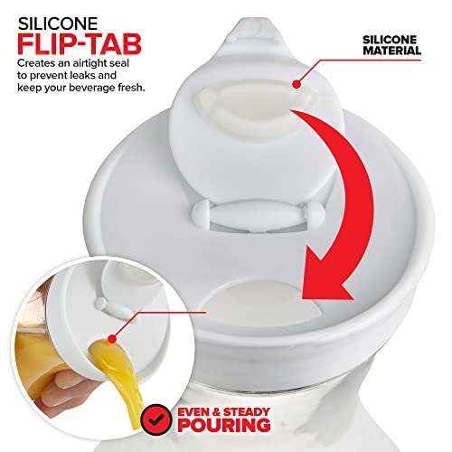 Stock Your Home 50 oz Square Carafes Plastic Juice Carafe with Lids (Set of 4) 50 oz Carafes for Mimosa Bar, Drink Pitcher with Lid, Water Bottle, Milk Container, Clear Beverage Containers for Fridge - size: Set of 4