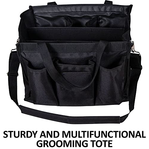 Dura-Tech Smartchoice Grooming Tote | Color Black | Ultimate Stable Organizer | Dirt-Control Feature | Easy Carry Design | Sturdy 600D Poly Material - color: Black