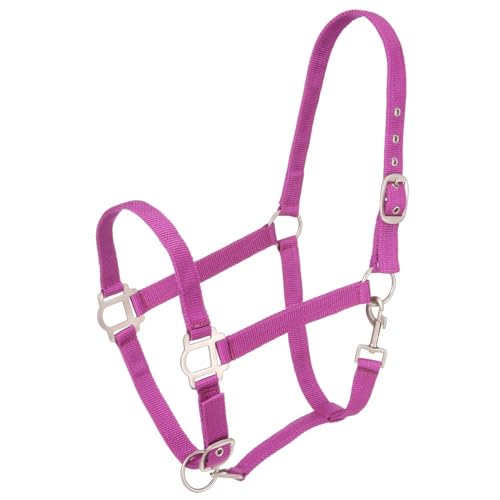 Tough1 Nylon Horse Halter with Satin Hardware - color: Purple