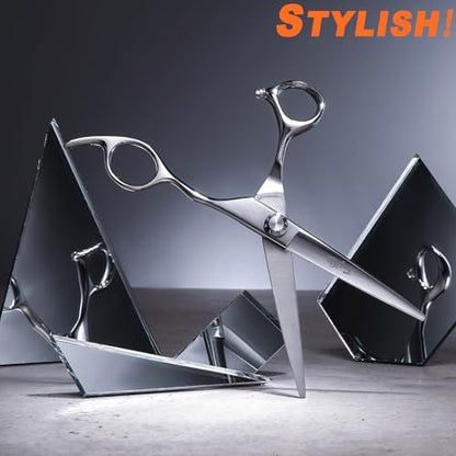 High-end Professional Extremely Very Sharp Barber Hair Cutting Scissors Hairdresser Shears For Hair 6 Inches Haircut Scissor Made Of Stainless Steel Alloy For Hairdressing Salon and Home Use - size: 6 Inch, style: Shears