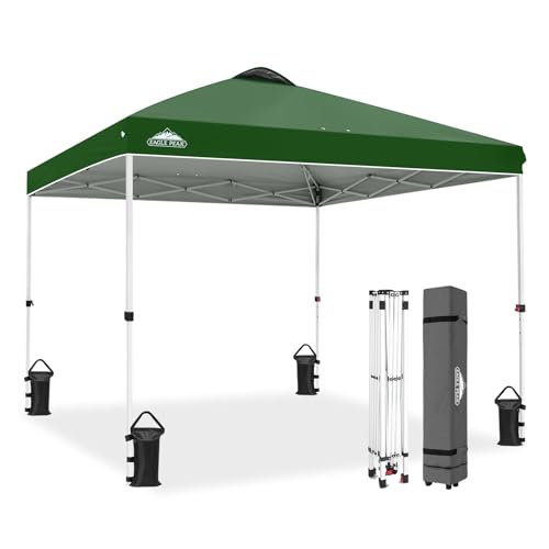 EAGLE PEAK 10x10 Pop Up Canopy Tent Easy Up Canopy Outdoor, Green - color: Green, size: 10x10
