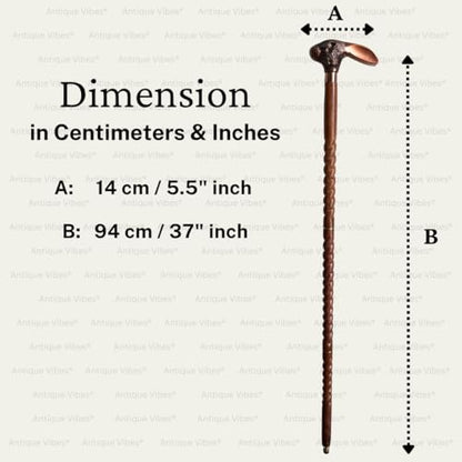 Brass Handle Victorian Telescope Foldable Wooden Walking Stick Cane Ideal Vintage Gift Men Women Father/Mother - style: Rabbit Copper Finish