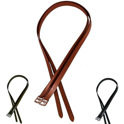 Majestic Ally Genuine Leather English Stirrup Leather (Pair) - color: Chestnut, size: 60 inch