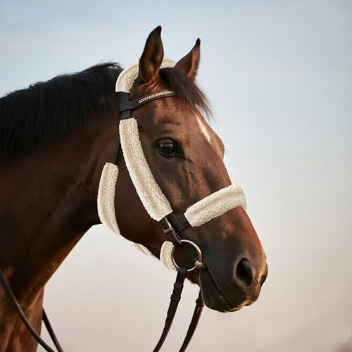 Fleece Horse Halter Cover (Full-Cover Series (9-Piece), Cream) - color: Cream, style: Full-Cover Series (9-Piece)