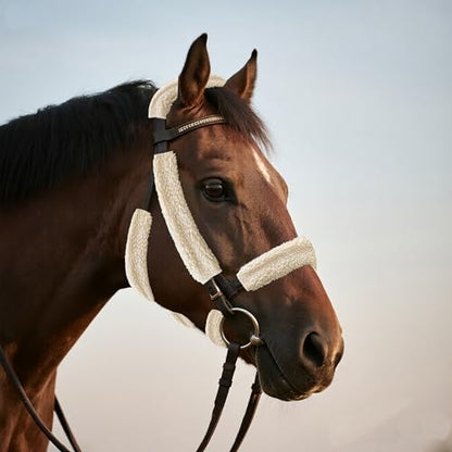 Fleece Horse Halter Cover (Full-Cover Series (9-Piece), Cream) - color: Cream, style: Full-Cover Series (9-Piece)