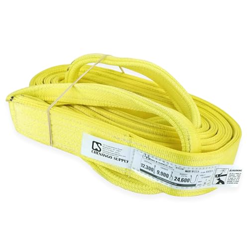 3" x 30' Nylon Lifting Web Sling – USA Made, 12,300 lb Vertical, 9,900 lb Choker, 24,600 lb Basket – 3 Ply Heavy Duty 900 Webbing, Type 3 Flat Eye & Eye Rigging Sling (3" x30') - size: 3"x30'