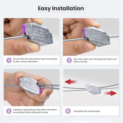 50pcs Small Wire Joiner for Electric Fence Wire, Wire Tensioner Works with 14-10 Gauge Wire, Fence Tools, Wire Tensioning Tool