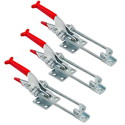 3PCS 2000lbs Toggle Clamp 431,Heavy Duty Toggle Latch Clamp,Tire Carrier Latch,Quick Release Latch,Cam Lever Clamp.Adjustable Latch for Lid Latch,Cam Clamp Latch,Pull Latch & Draw Latch Hardware - style: Red