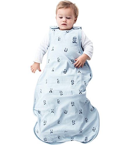 Woolino 4 Season Ultimate Baby Sleep Sack – Merino Wool Baby Sleep Bag, Organic Cotton, Temperature Regulating Wearable Blanket, Adjustable Sleep Sack 2–24 Months, All Season - Panda - color: Panda