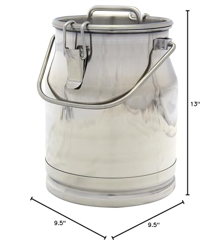 Stainless Steel Milk Transport Cans with Strong, Sealed Lid and Optional Spigot (2.6 Gallon) - color: Container Only, size: 2.6 Gallon