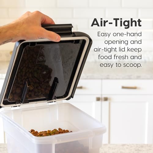 IRIS USA Dog Food Storage Container, 2-Pack, Up to 10 lbs, Black - color: Black, size: 10 lbs - 2 Pack