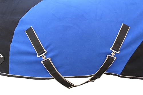 66" Horse Polar Fleece Cooler Exercise Blanket Wicks Moisture 43F07 - color: Black/Blue, size: 66 inches