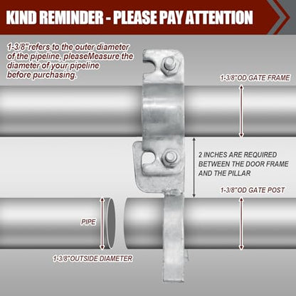 1-3/8" x 1-3/8" Chain Link Gate Latch, Silver - size: 1-3/8" x 1-3/8"