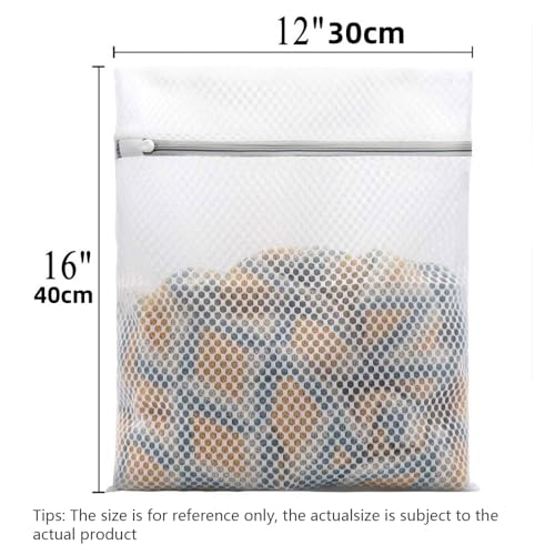 3Pcs Durable Honeycomb Mesh Laundry Bags for Delicates 12 x 16 Inches (3 Medium)