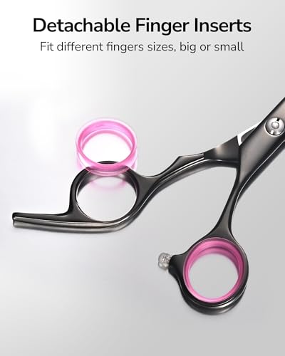 ULG Hair Thinning Scissors Professional Barber’s Texturizing Teeth Shears for Hairdressing, Salon and Home Use Thinning Shears for Hair Cutting, Made of Japanese Stainless Steel, 6.5 inch - color: Black