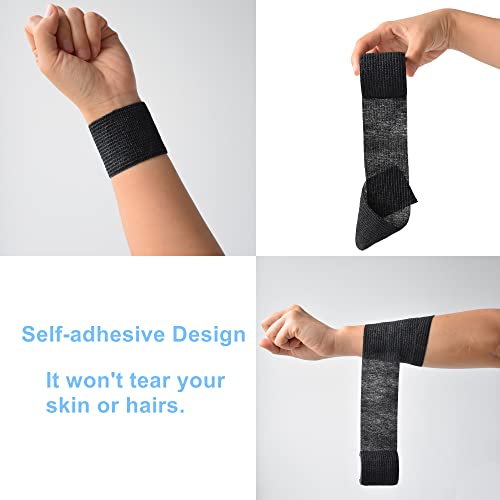2 Inches Self Adhesive Bandage Wrap Cohesive Wrap, 9 Pack, Black - color: Black, size: 2 Inch