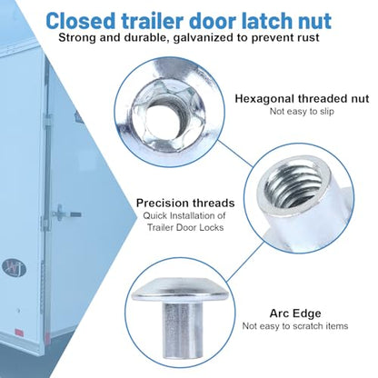 Fuoequl Trailer Hasp Bolt Kit, for Trailer Cam Action Hasp 8 pcs - style: Trailer Hardware Nuts