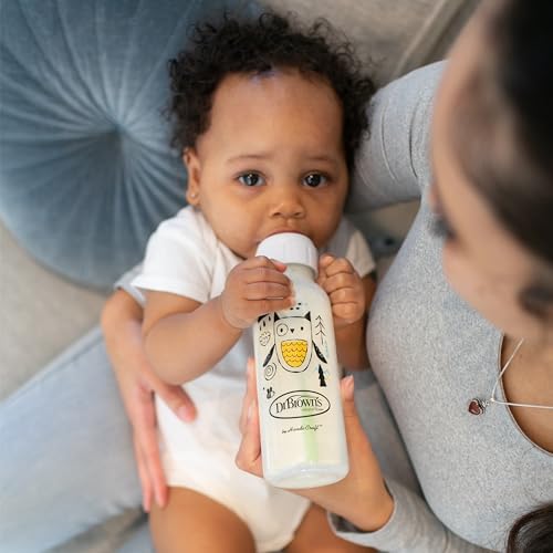 Dr. Brown's Anti-Colic Options+ Narrow Baby Bottle, Bear & Owl, 2-Pack - color: 2-Pack, Bear & Owl, size: 1 Count (Pack of 2)