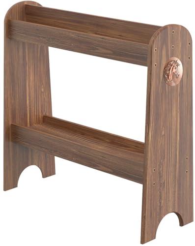 HOTCAN Pine Wood Saddle Rack | Ideal Saddle Stand for Horse Gear and Horse Tack Organizers | Suitable for Displaying Trophy Tack at Home | Compatible with English, Australian, Western Saddles (Burnt) - color: Burnt