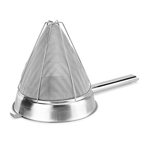 New Star Foodservice Chinois Mesh Strainer, Stainless Steel, Reinforced, Extra Fine Mesh, 10-Inch - size: 10-Inch
