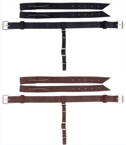 Showman Pony 1.5" Wide Nylon Back Cinch w/Roller Buckles - color: Black
