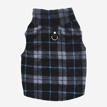 Dog Sweater, Soft Fleece Vest with Leash Ring Pullover Jacket Winter Pet Dog Clothes for Puppy Small Dog Cat Teddy Chihuahua Yorkshire for Christmas (Medium, Black Grey Plaid) | Winter Jacket,Pet Clothing,Dog Clothes,Puppy,For Small Dogs Cats,Teddy,Cat Ap