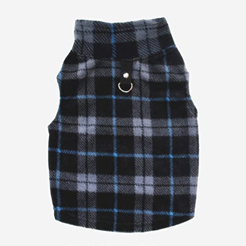 Dog Sweater, Soft Fleece Vest with Leash Ring Pullover Jacket Winter Pet Dog Clothes for Puppy Small Dog Cat Teddy Chihuahua Yorkshire for Christmas (Small, Black Grey Plaid) | Winter Jacket,Pet Clothing,Dog Clothes,Puppy,For Small Dogs Cats,Teddy,Cat App