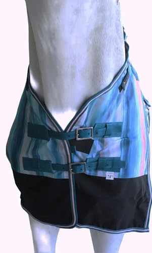 84" Horse Turnout Waterproof Fleece Lined Medium Winter Blanket Serape 3B110 - color: Turquoise Rustic, size: 84 inches