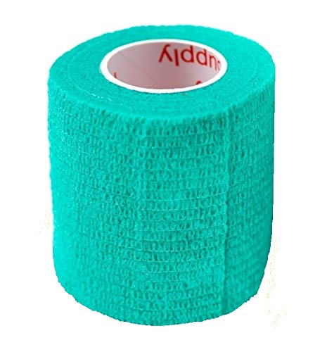 2 Inch Self Adhesive Bandage Wrap & Athletic Tape - 6Pk, Teal - color: Teal, size: 6 Rolls