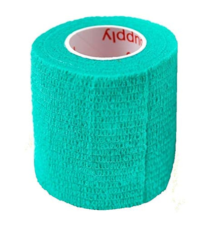 2 Inch Self Adhesive Bandage Wrap & Athletic Tape - 6Pk, Teal - color: Teal, size: 6 Rolls
