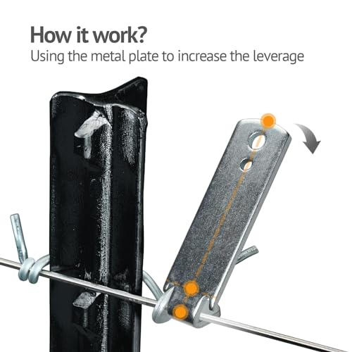 Fence Wire Twister for T Post Clips, Barb Wire Twisting Tool for Fencing Wire, Stainless Steel (2 Pack) - size: 2 PACK