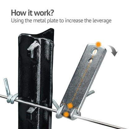 Fence Wire Twister for T Post Clips, Barb Wire Twisting Tool for Fencing Wire, Stainless Steel (2 Pack) - size: 2 PACK