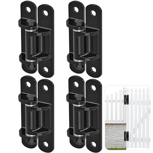 Insaga 6.7'' Heavy Duty Gate Hinges 1100LB Capacity 4PCS of 6mm Steel Hinges with Bearings & Rust-Proof E-Coating, Bolt On Low-Profile Hinges for Fences, Driveway Gates, Locking Screws Anti-Sag Design - color: Bolt hinge E-coated-180°-4Pack