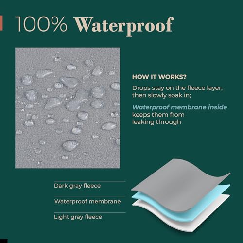 Callarome Waterproof Blanket for Bed & Couch Protection, Grey, 50"x60" - color: Warm Gray / Cool Gray, size: 50x60 inch