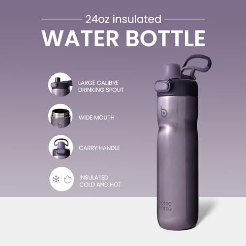 BOTTLE BOTTLE Insulated Water Bottle with Handle 24 oz purple - color: purple