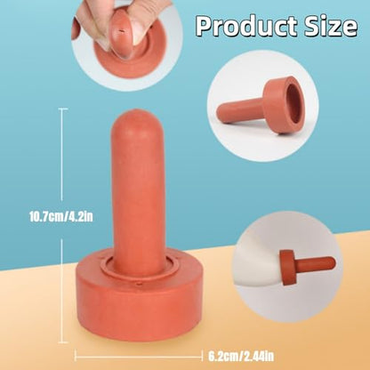 HEEPDD 5Pcs Farm Animal Feeding Bottle Nipple,4.2in Length Rubber Snap On