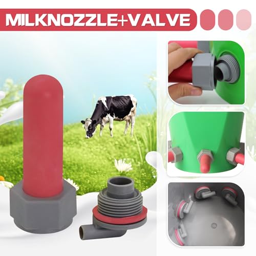 3PCS Soft Rubber Calf Feeder Nursing Nipple Teats - color: GREY