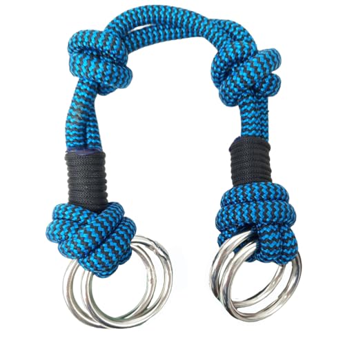 Tahoe Tack Bitless Bridle Nosepiece – Two-Tone Stiff Rope Design, 4 Steel Rings, Knotted for Precision, 1-Year Warranty - color: Blue/Black