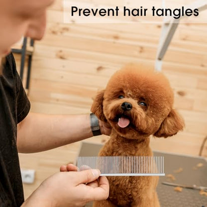 BEVTEE 3 Pcs Dog Combs for Grooming Matting, Greyhound Metal Comb for Cat