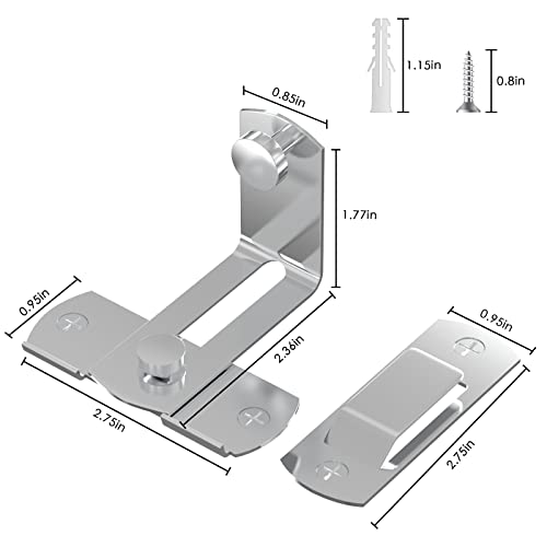 L'aimefois 90 Degree Flip Barn Door Lock, Protect Privacy, Silver - color: 2 silver