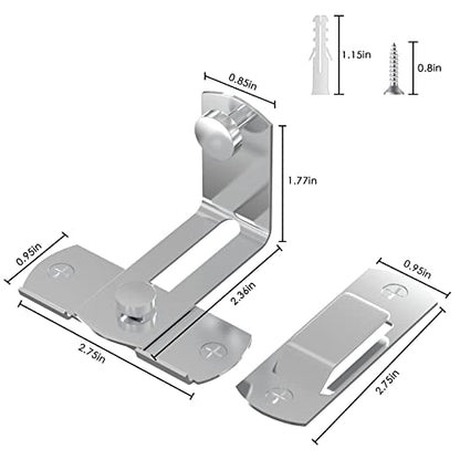 L'aimefois 90 Degree Flip Barn Door Lock, Protect Privacy, Silver - color: 2 silver