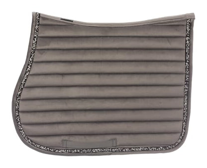 Equinavia Arendal Matching English Riding Horse Set | All Purpose Saddle Pad, Brushing Boots, and Ear Bonnet - color: Grey/Silver