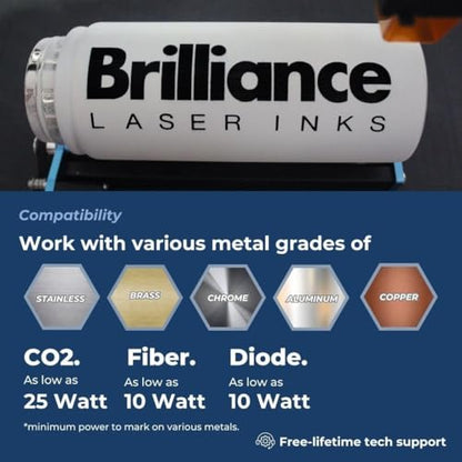 Pack of 3 - BLI101-12 Oz - Aerosol Black Laser Ink for Metals Marking - CO2 Laser - Fiber Laser - YAG, Durable, Permanent, High Contrast, Brilliance Laser Inks - color: 3 Pcs