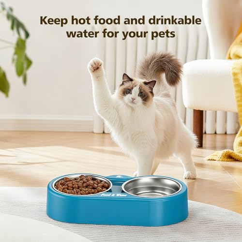 Heated Water Bowl for Dog & Cat, Outdoor Heated Dog Bowl Provides Drinkable Water & Food in Winter, Heated Pet Bowl for Outside, Smart Thermal-Dish for Rabbit, Chicken, Duck, Squirrel (110 OZ) - size: 110 OZ